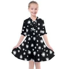 Pattern Girly Diamond Princess Kids  All Frills Chiffon Dress by Ravend