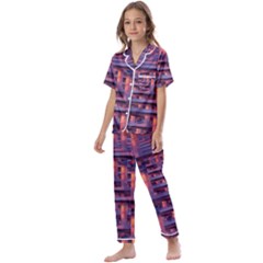 Abstract Pattern Colorful Background Kids  Satin Short Sleeve Pajamas Set by Ravend