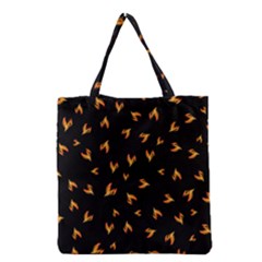 Pattern Flame Black Background Grocery Tote Bag by Ravend