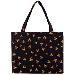 Pattern Flame Black Background Mini Tote Bag by Ravend