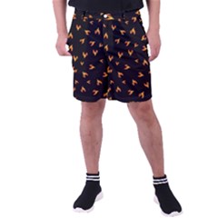 Pattern Flame Black Background Men s Pocket Shorts by Ravend