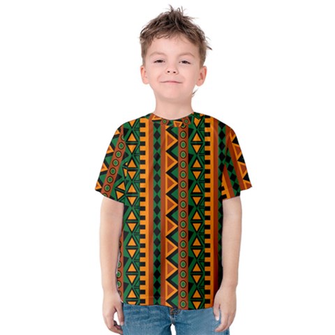 African Pattern Texture Kids  Cotton Tee by Ravend