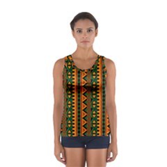 African Pattern Texture Sport Tank Top  by Ravend