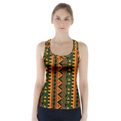 African Pattern Texture Racer Back Sports Top by Ravend