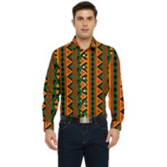 African Pattern Texture Men s Long Sleeve  Shirt by Ravend