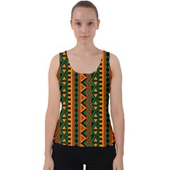 African Pattern Texture Velvet Tank Top by Ravend