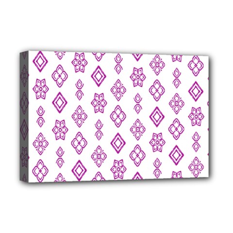 Geometric Pattern Purple Pattern Deluxe Canvas 18  X 12  (stretched) by Ravend