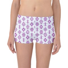 Geometric Pattern Purple Pattern Boyleg Bikini Bottoms by Ravend