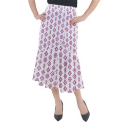 Geometric Pattern Purple Pattern Midi Mermaid Skirt by Ravend