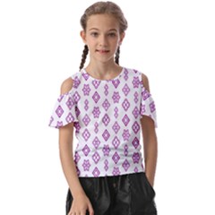 Geometric Pattern Purple Pattern Kids  Butterfly Cutout Tee by Ravend