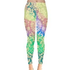 Hippie Fabric Background Tie Dye Leggings  by Ravend