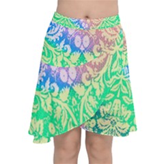 Hippie Fabric Background Tie Dye Chiffon Wrap Front Skirt by Ravend