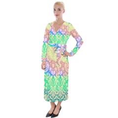 Hippie Fabric Background Tie Dye Velvet Maxi Wrap Dress by Ravend