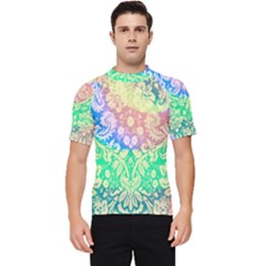 Hippie Fabric Background Tie Dye Men s Short Sleeve Rash Guard by Ravend