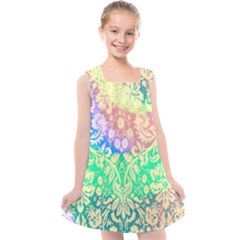 Hippie Fabric Background Tie Dye Kids  Cross Back Dress by Ravend