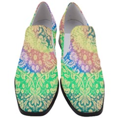 Hippie Fabric Background Tie Dye Women Slip On Heel Loafers by Ravend