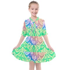 Hippie Fabric Background Tie Dye Kids  All Frills Chiffon Dress by Ravend