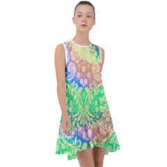 Hippie Fabric Background Tie Dye Frill Swing Dress by Ravend