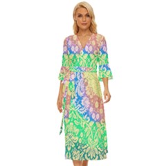 Hippie Fabric Background Tie Dye Midsummer Wrap Dress by Ravend