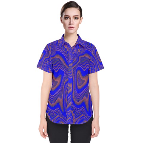 Optical Illusion Illusion Pattern Women s Short Sleeve Shirt by Ravend