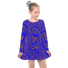 Optical Illusion Illusion Pattern Kids  Long Sleeve Dress by Ravend