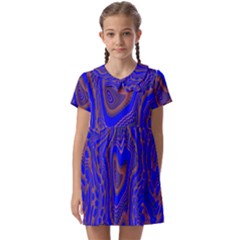 Optical Illusion Illusion Pattern Kids  Asymmetric Collar Dress by Ravend