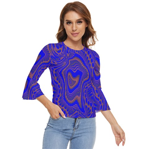 Optical Illusion Illusion Pattern Bell Sleeve Top by Ravend