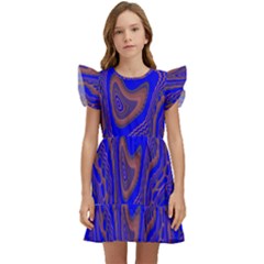 Optical Illusion Illusion Pattern Kids  Winged Sleeve Dress by Ravend