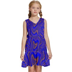 Optical Illusion Illusion Pattern Kids  Sleeveless Tiered Mini Dress by Ravend