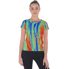 Pattern Design Decorative Art Short Sleeve Sports Top  by Ravend