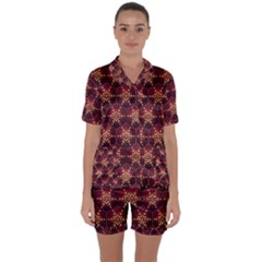 Background Pattern Icon Design Satin Short Sleeve Pajamas Set by Ravend