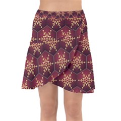 Background Pattern Icon Design Wrap Front Skirt by Ravend