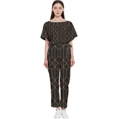 Illustrations Art Geometric Pattern Batwing Lightweight Chiffon Jumpsuit