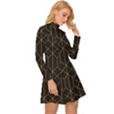 Illustrations Art Geometric Pattern Long Sleeve Velour Longline Dress View3