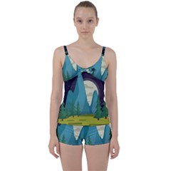 Nature Summer Season Tie Front Two Piece Tankini by Ravend