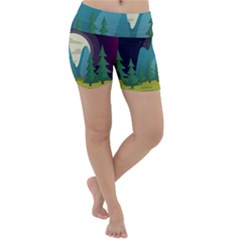 Nature Summer Season Lightweight Velour Yoga Shorts by Ravend