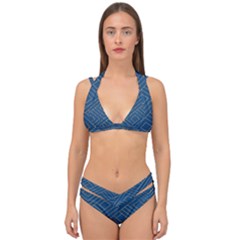 Abstract Geometry Pattern Double Strap Halter Bikini Set by Ravend