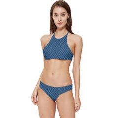 Abstract Geometry Pattern Banded Triangle Bikini Set by Ravend