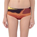 Mountain Forest Full Moon Mid-Waist Bikini Bottoms View1