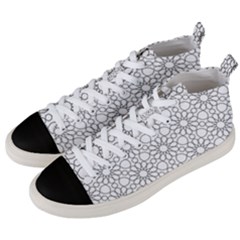 Flower Branch Corolla Wreath Lease Men s Mid-top Canvas Sneakers by Ravend