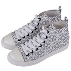 Flower Branch Corolla Wreath Lease Women s Mid-top Canvas Sneakers by Ravend