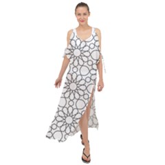 Flower Branch Corolla Wreath Lease Maxi Chiffon Cover Up Dress by Ravend