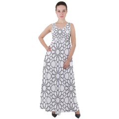 Flower Branch Corolla Wreath Lease Empire Waist Velour Maxi Dress by Ravend