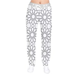 Flower Branch Corolla Wreath Lease Women Velvet Drawstring Pants by Ravend