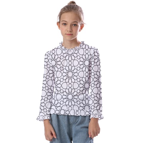 Flower Branch Corolla Wreath Lease Kids  Frill Detail Tee by Ravend