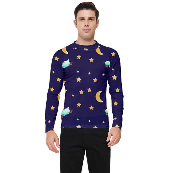 Seamless Pastel Wallpaper Animal Men s Long Sleeve Rash Guard