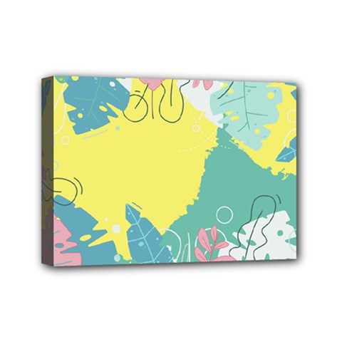 Plants Leaves Border Frame Mini Canvas 7  X 5  (stretched) by Ravend