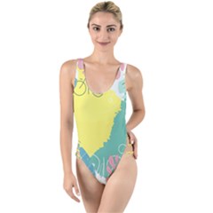 Plants Leaves Border Frame High Leg Strappy Swimsuit by Ravend