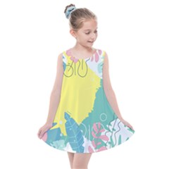 Plants Leaves Border Frame Kids  Summer Dress by Ravend