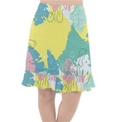 Plants Leaves Border Frame Fishtail Chiffon Skirt by Ravend